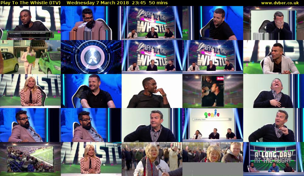 Play To The Whistle (ITV) Wednesday 7 March 2018 23:45 - 00:35