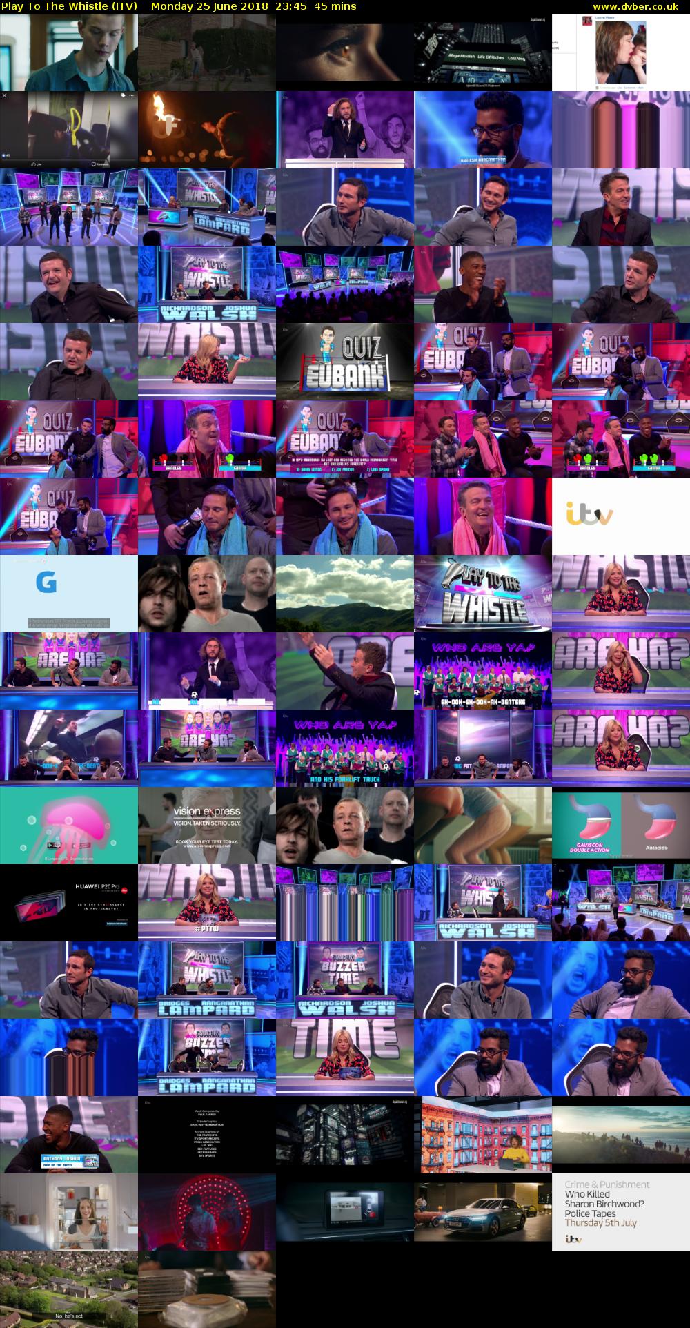 Play To The Whistle (ITV) Monday 25 June 2018 23:45 - 00:30