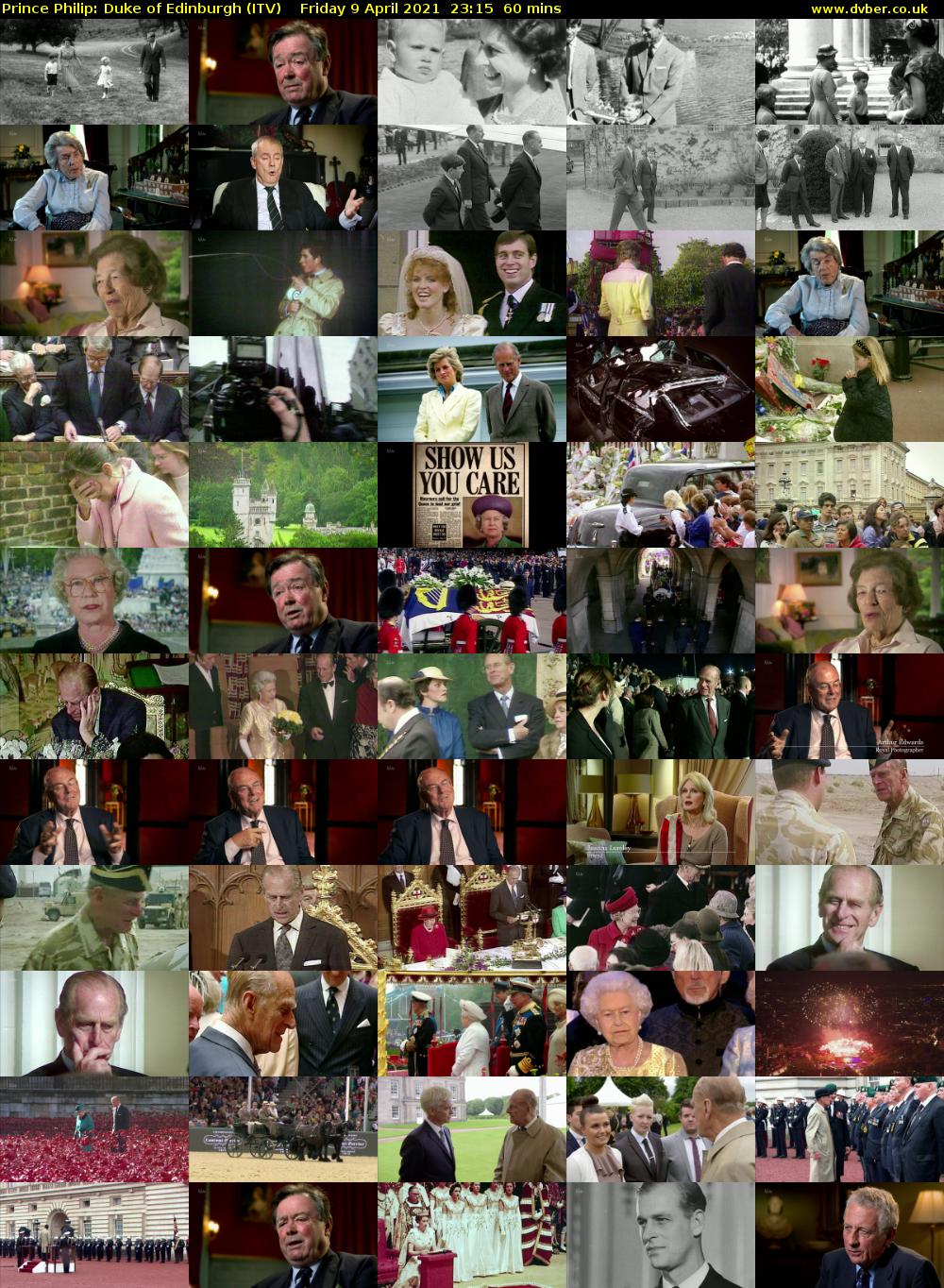 Prince Philip: Duke of Edinburgh (ITV) Friday 9 April 2021 23:15 - 00:15