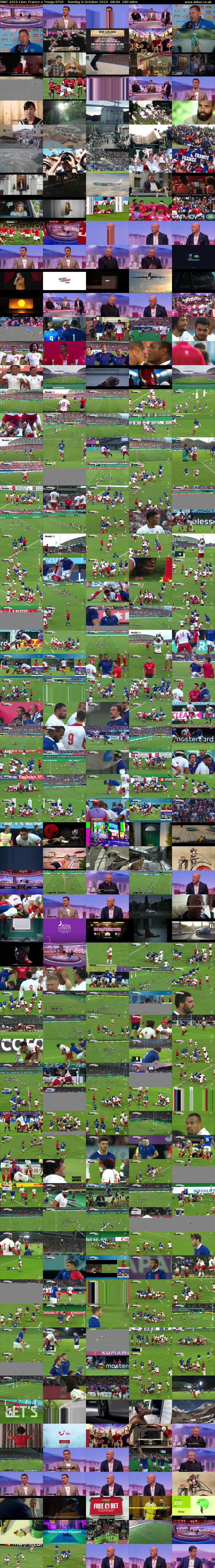 RWC 2019 Live: France v Tonga (ITV) Sunday 6 October 2019 08:00 - 11:00