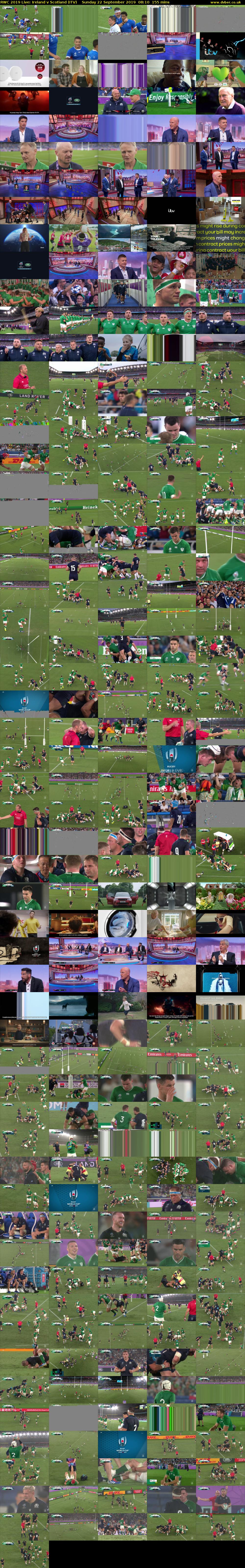 RWC 2019 Live: Ireland v Scotland (ITV) Sunday 22 September 2019 08:10 - 10:45