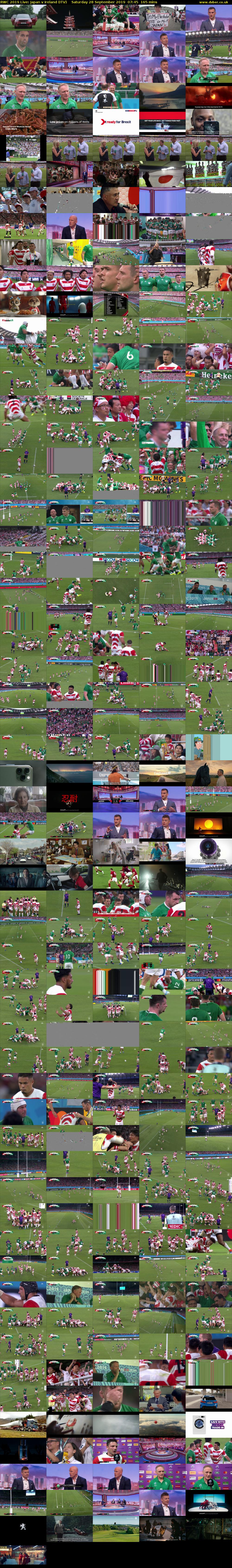 RWC 2019 Live: Japan v Ireland (ITV) Saturday 28 September 2019 07:45 - 10:30