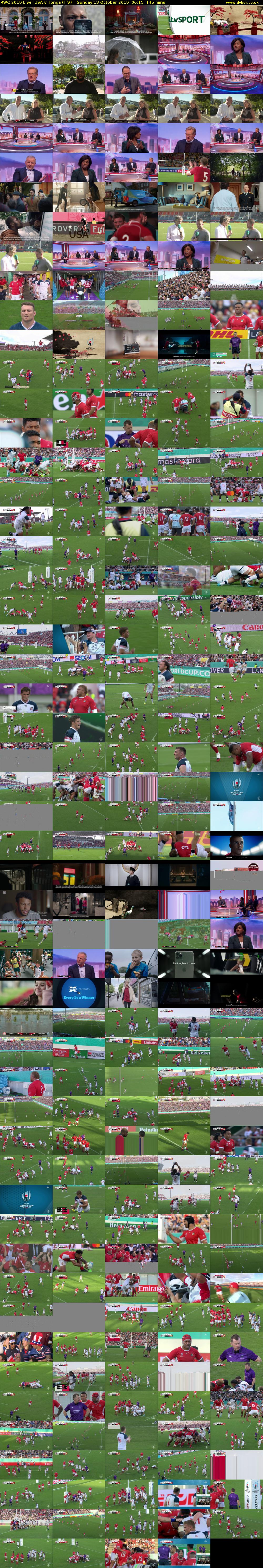 RWC 2019 Live: USA v Tonga (ITV) Sunday 13 October 2019 06:15 - 08:40