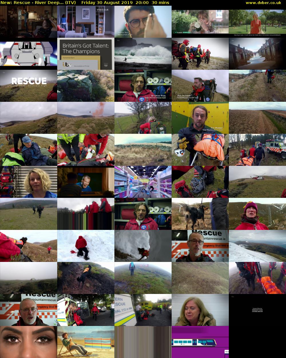 Rescue - River Deep... (ITV) Friday 30 August 2019 20:00 - 20:30