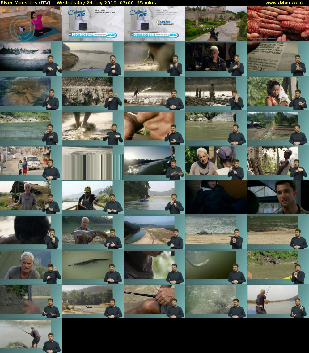 River Monsters (ITV) Wednesday 24 July 2019 03:00 - 03:25