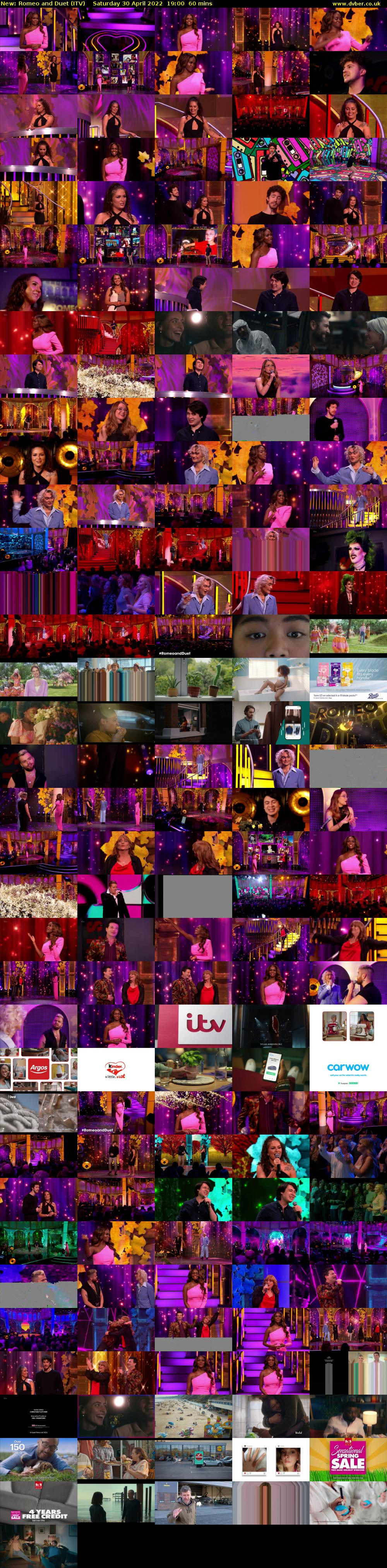 Romeo and Duet (ITV) Saturday 30 April 2022 19:00 - 20:00