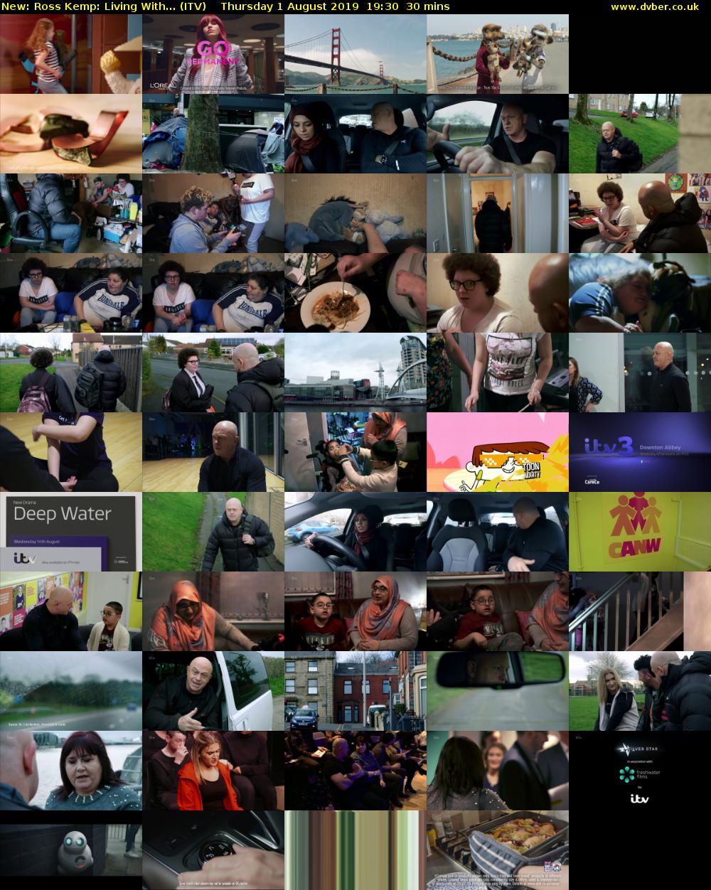 Ross Kemp: Living With... (ITV) Thursday 1 August 2019 19:30 - 20:00