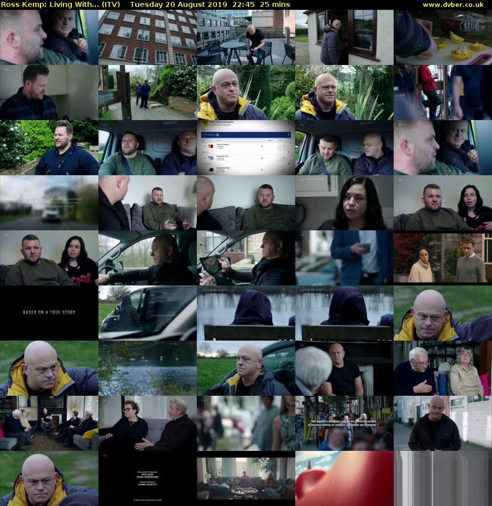 Ross Kemp: Living With... (ITV) Tuesday 20 August 2019 22:45 - 23:10