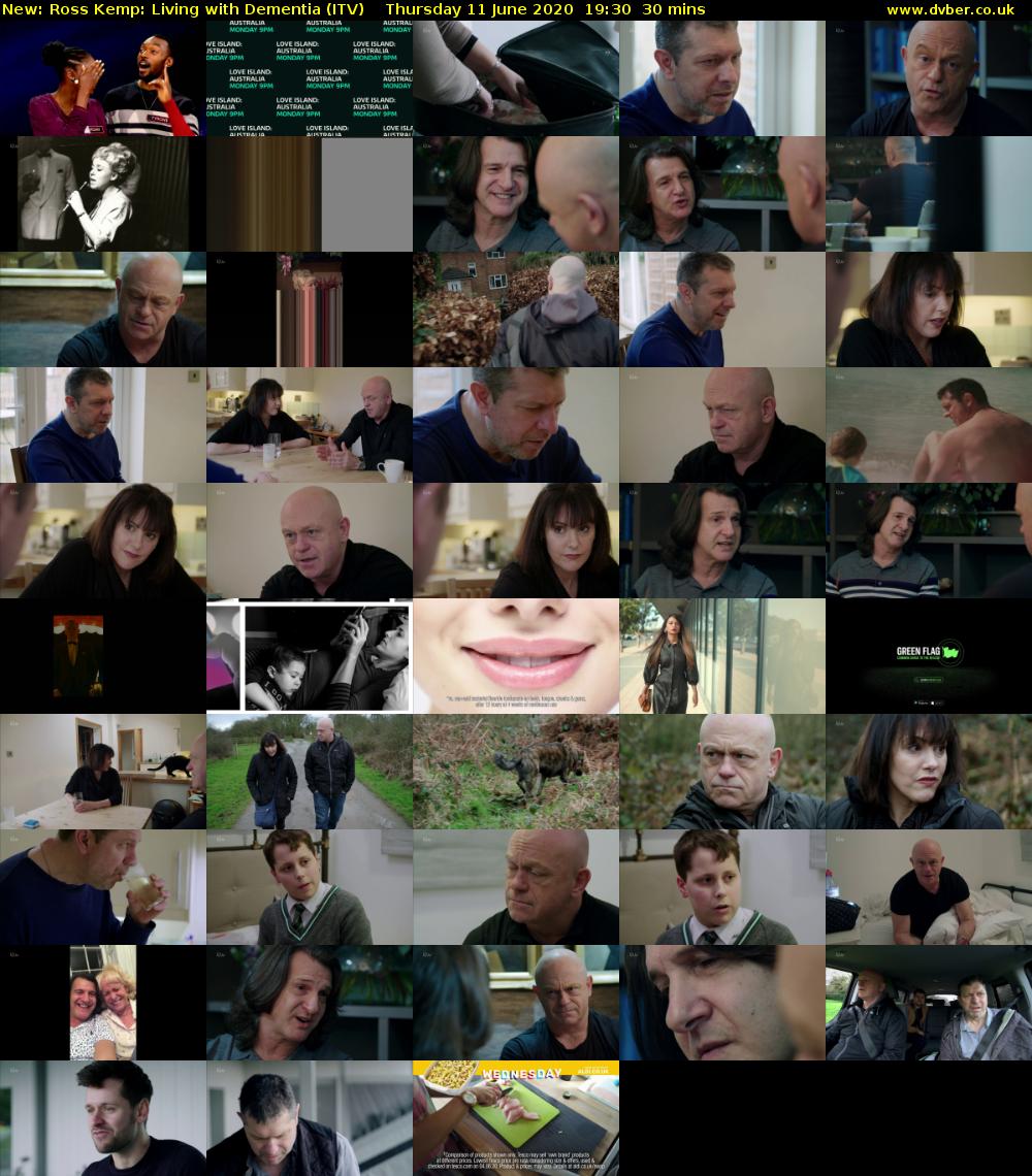 Ross Kemp: Living with Dementia (ITV) Thursday 11 June 2020 19:30 - 20:00