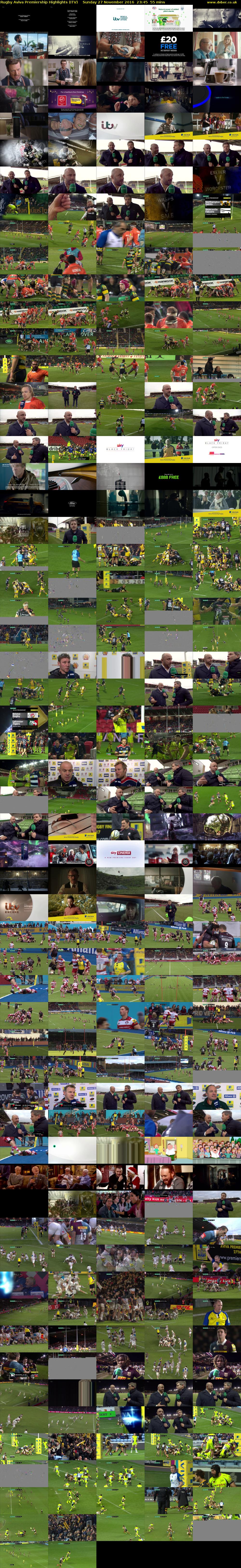 Rugby Aviva Premiership Highlights (ITV) Sunday 27 November 2016 23:45 - 00:40