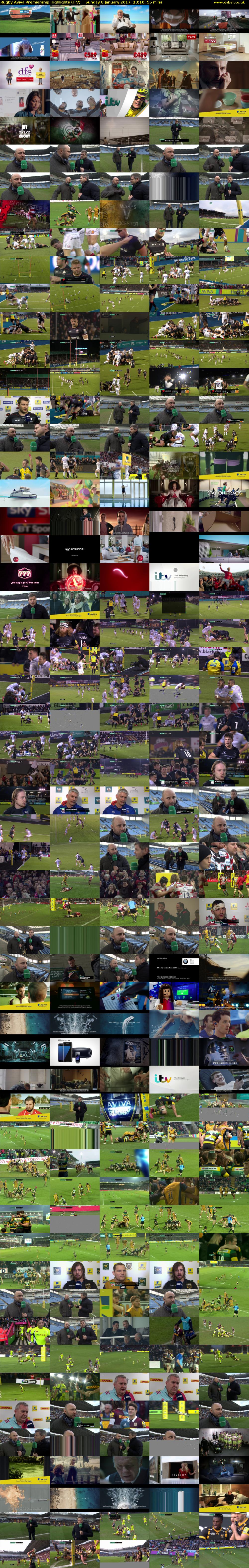 Rugby Aviva Premiership Highlights (ITV) Sunday 8 January 2017 23:10 - 00:05