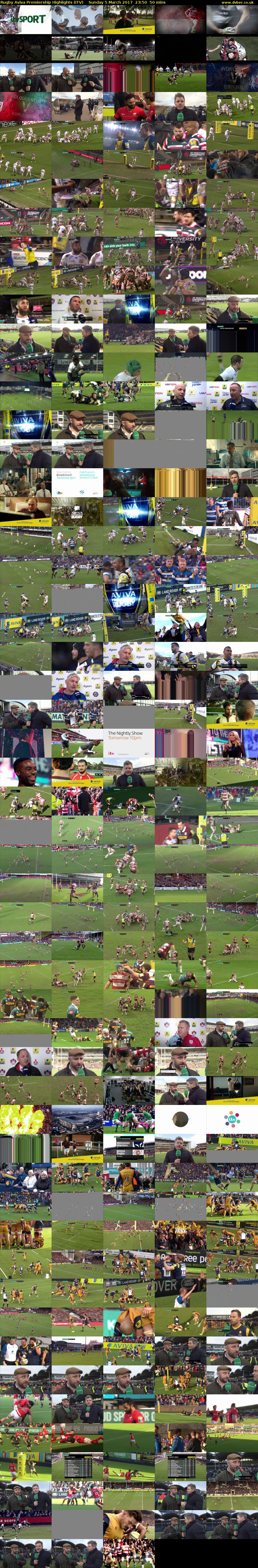Rugby Aviva Premiership Highlights (ITV) Sunday 5 March 2017 23:50 - 00:40