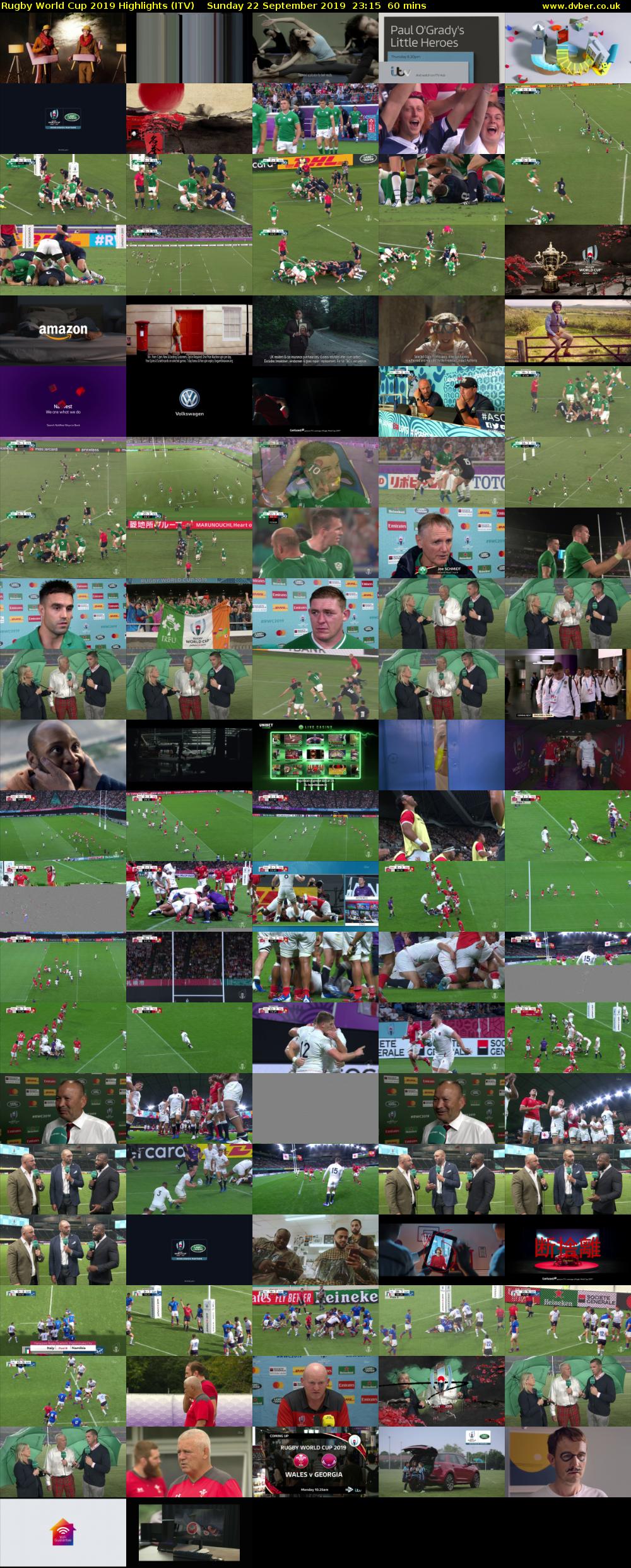 Rugby World Cup 2019 Highlights (ITV) Sunday 22 September 2019 23:15 - 00:15