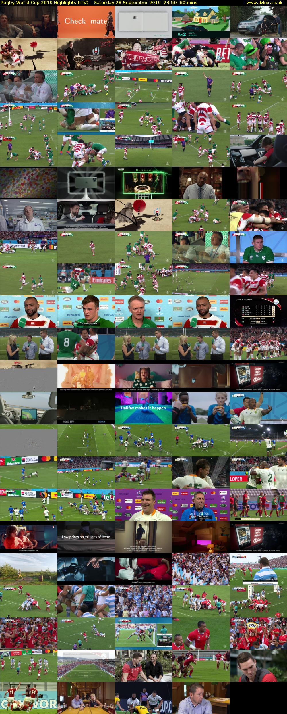 Rugby World Cup 2019 Highlights (ITV) Saturday 28 September 2019 23:50 - 00:50