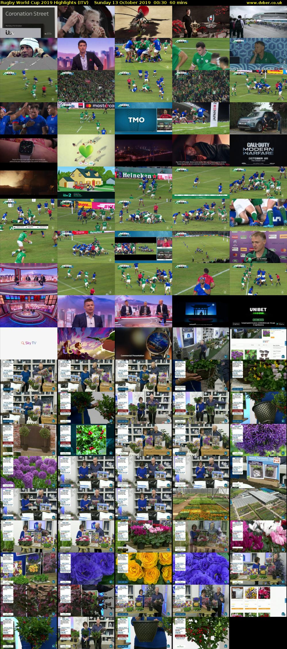 Rugby World Cup 2019 Highlights (ITV) Sunday 13 October 2019 00:30 - 01:30