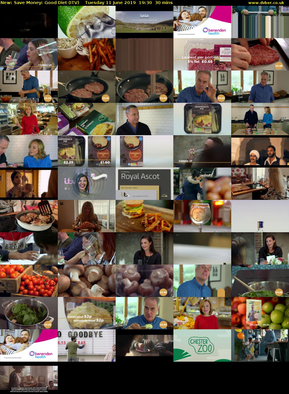 Save Money: Good Diet (ITV) Tuesday 11 June 2019 19:30 - 20:00