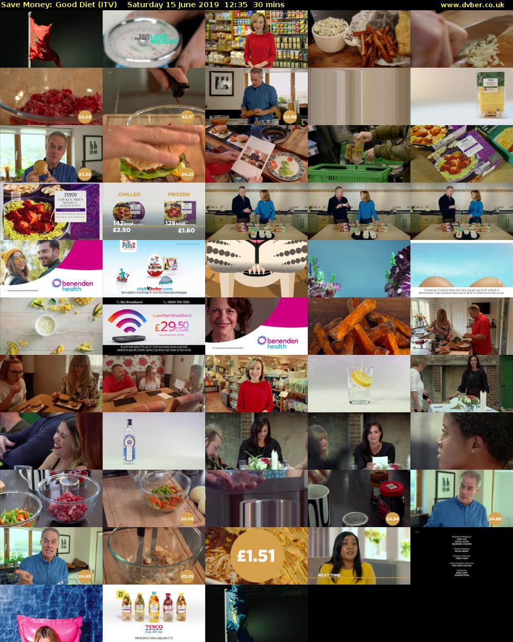 Save Money: Good Diet (ITV) Saturday 15 June 2019 12:35 - 13:05