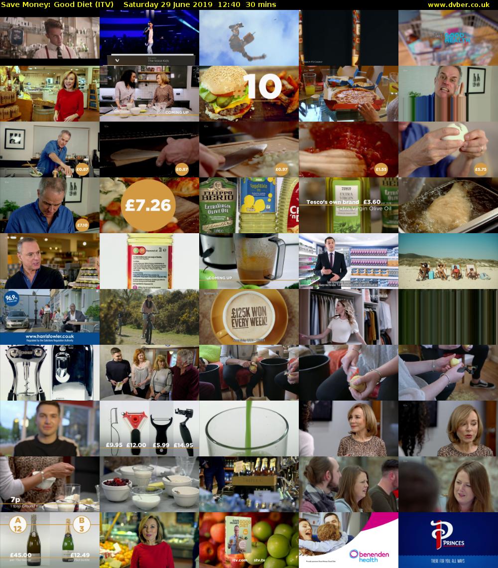 Save Money: Good Diet (ITV) Saturday 29 June 2019 12:40 - 13:10