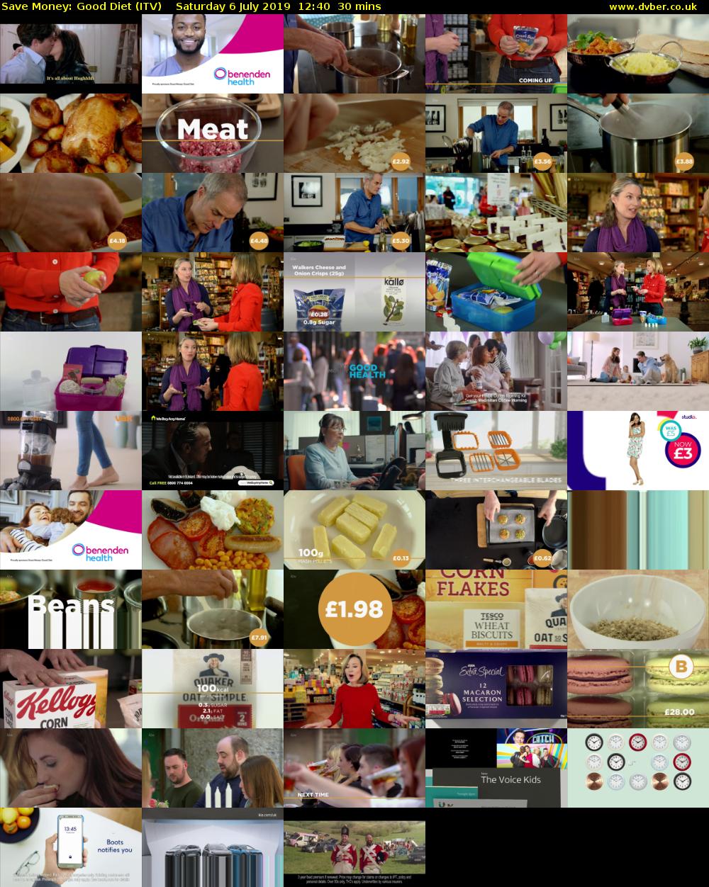 Save Money: Good Diet (ITV) Saturday 6 July 2019 12:40 - 13:10