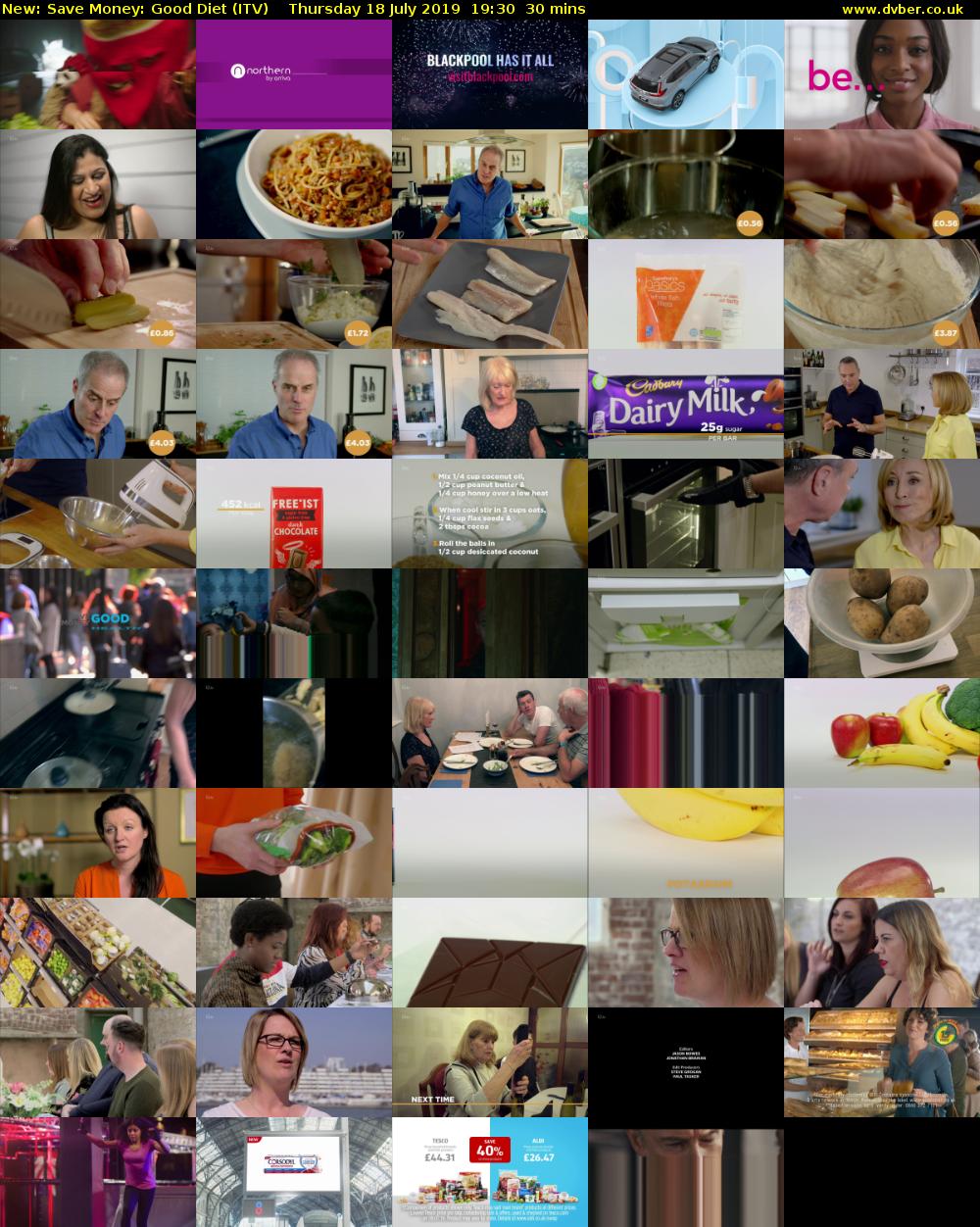 Save Money: Good Diet (ITV) Thursday 18 July 2019 19:30 - 20:00