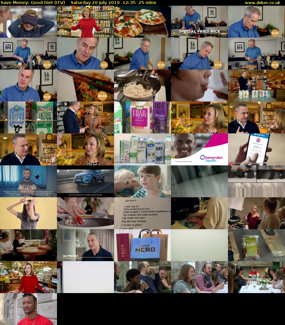 Save Money: Good Diet (ITV) Saturday 20 July 2019 12:35 - 13:00