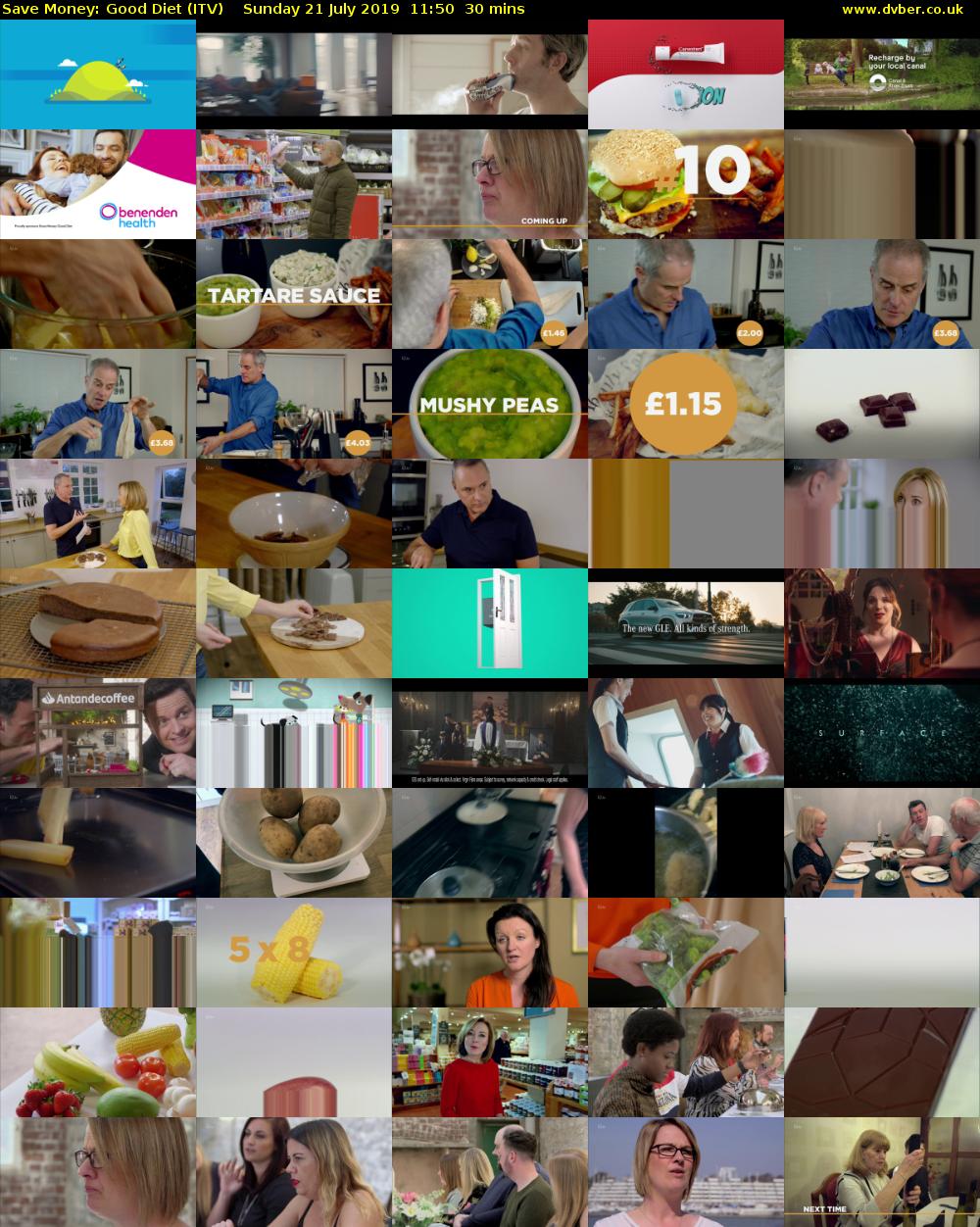 Save Money: Good Diet (ITV) Sunday 21 July 2019 11:50 - 12:20