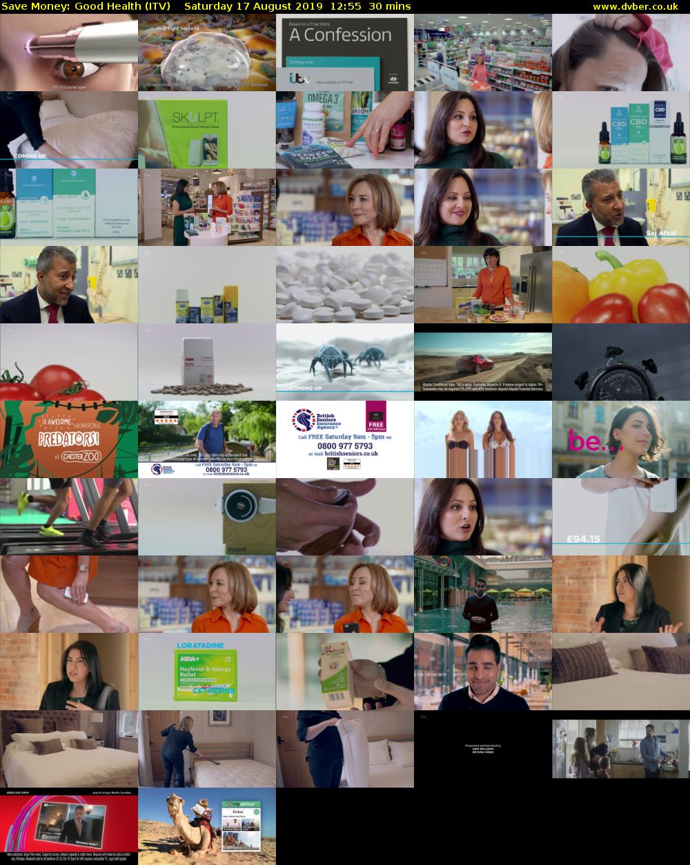 Save Money: Good Health (ITV) Saturday 17 August 2019 12:55 - 13:25