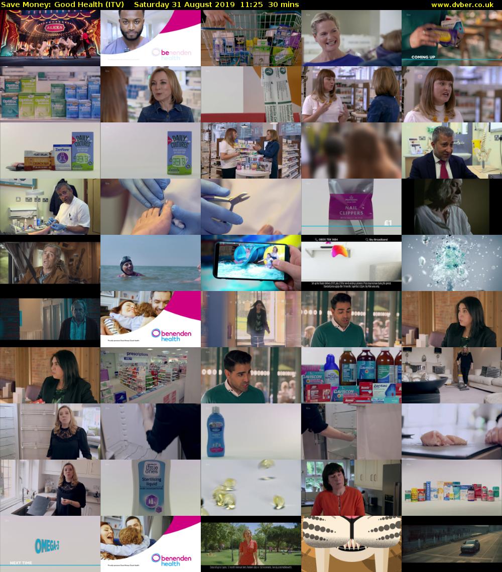 Save Money: Good Health (ITV) Saturday 31 August 2019 11:25 - 11:55