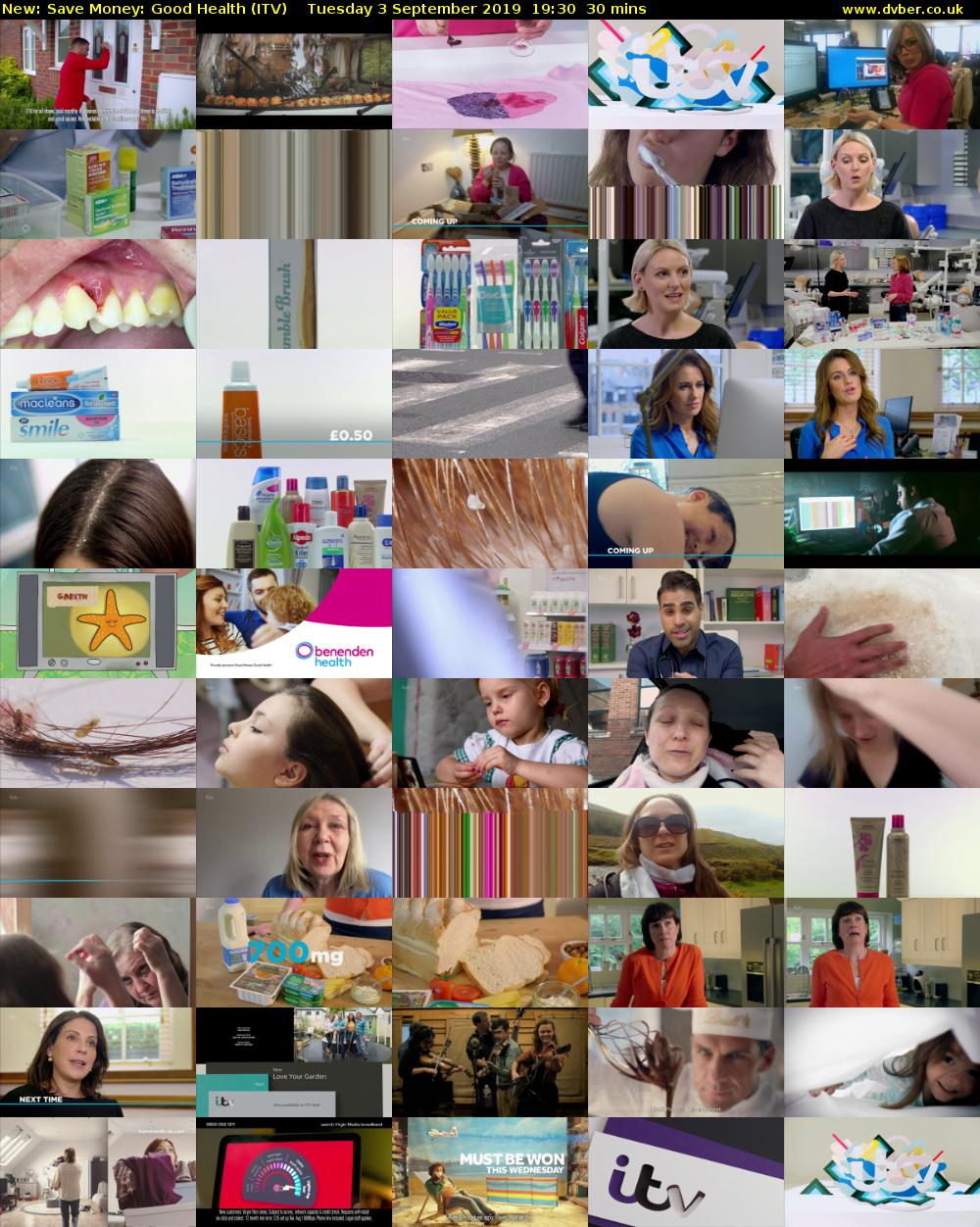 Save Money: Good Health (ITV) Tuesday 3 September 2019 19:30 - 20:00