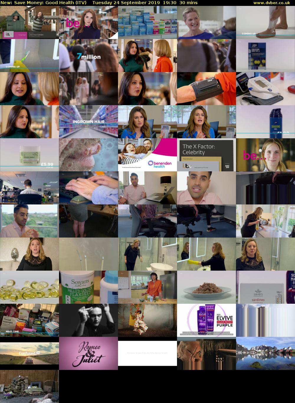 Save Money: Good Health (ITV) Tuesday 24 September 2019 19:30 - 20:00