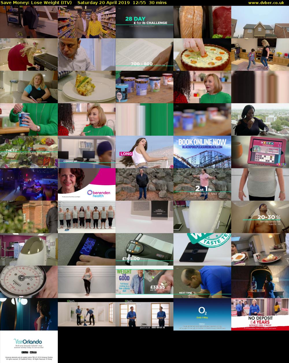 Save Money: Lose Weight (ITV) Saturday 20 April 2019 12:55 - 13:25