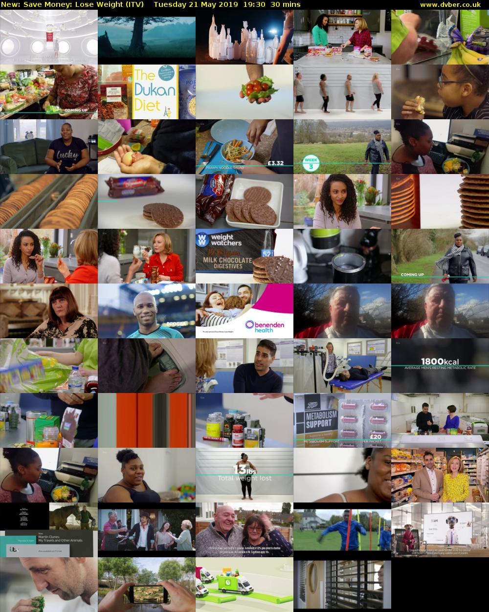 Save Money: Lose Weight (ITV) Tuesday 21 May 2019 19:30 - 20:00