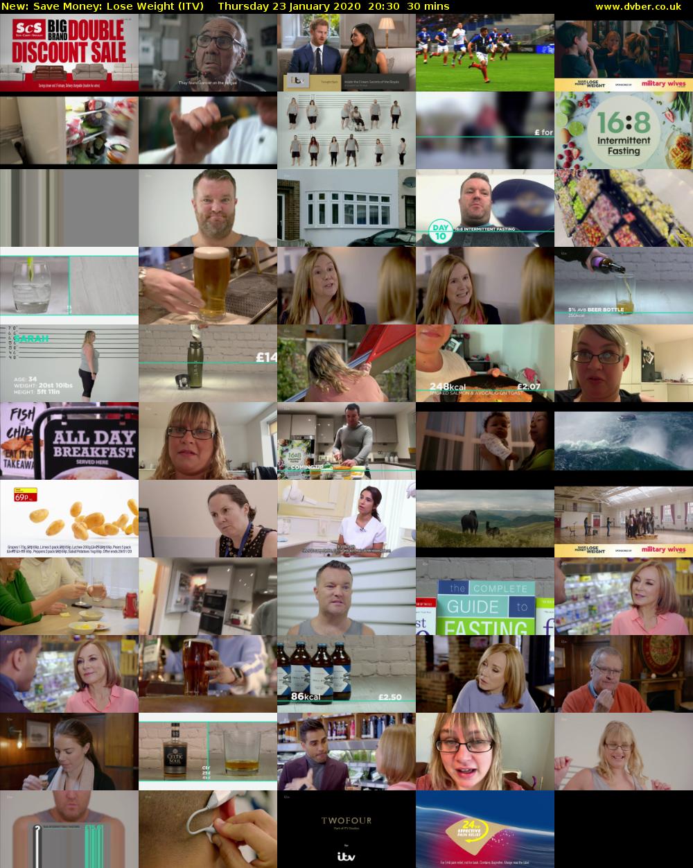 Save Money: Lose Weight (ITV) Thursday 23 January 2020 20:30 - 21:00