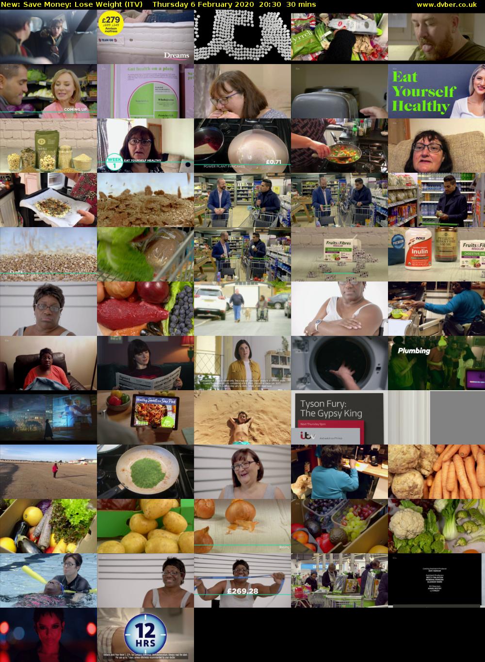 Save Money: Lose Weight (ITV) Thursday 6 February 2020 20:30 - 21:00