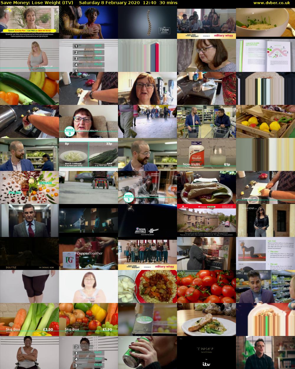 Save Money: Lose Weight (ITV) Saturday 8 February 2020 12:40 - 13:10