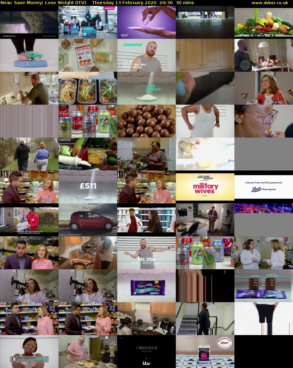 Save Money: Lose Weight (ITV) Thursday 13 February 2020 20:30 - 21:00