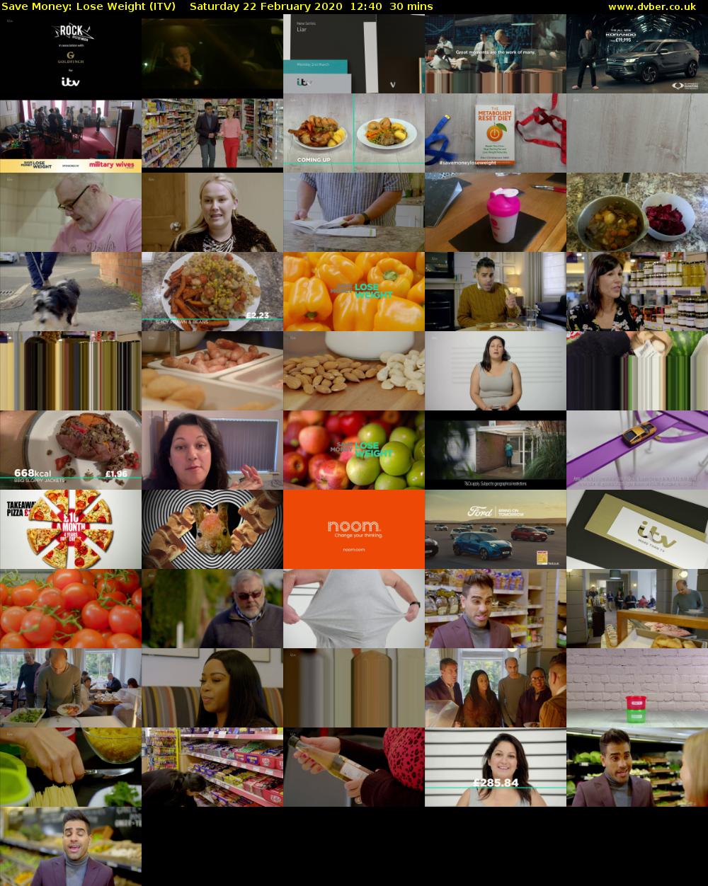 Save Money: Lose Weight (ITV) Saturday 22 February 2020 12:40 - 13:10