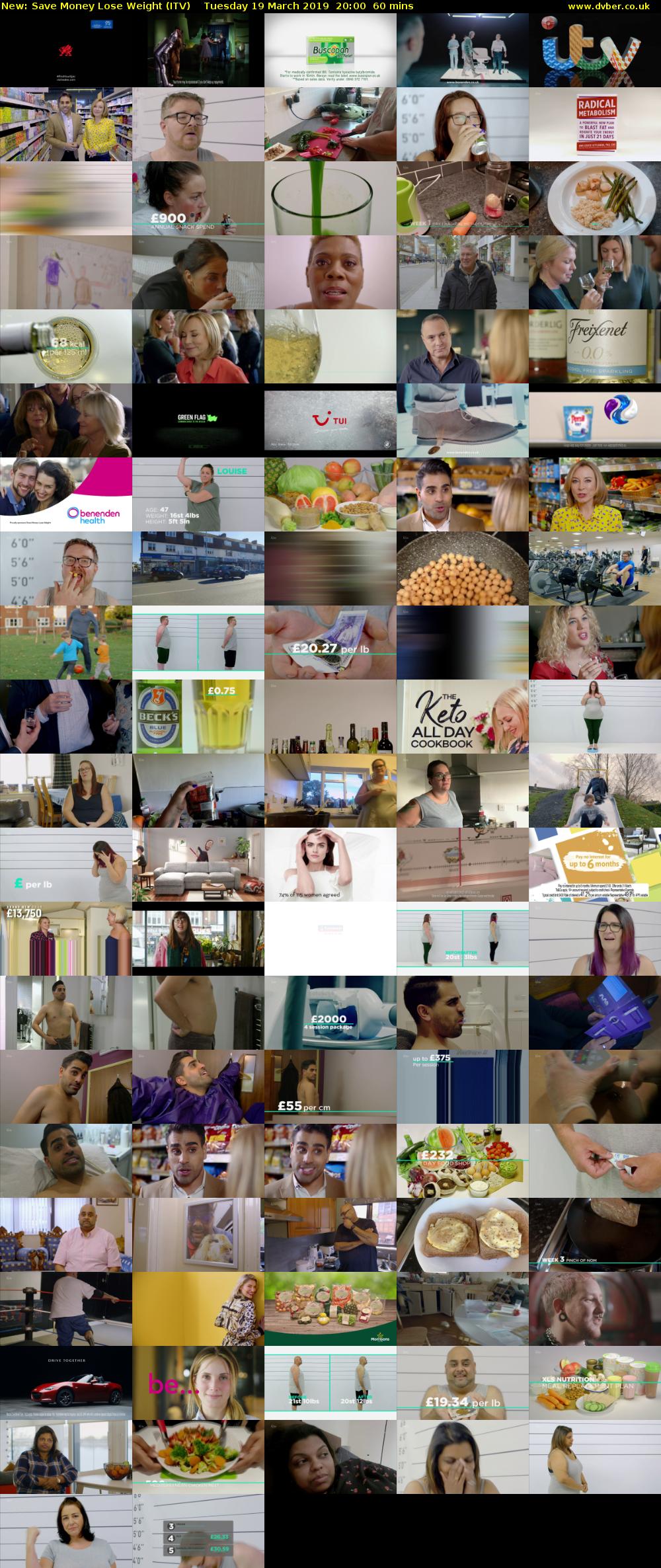 Save Money Lose Weight (ITV) Tuesday 19 March 2019 20:00 - 21:00