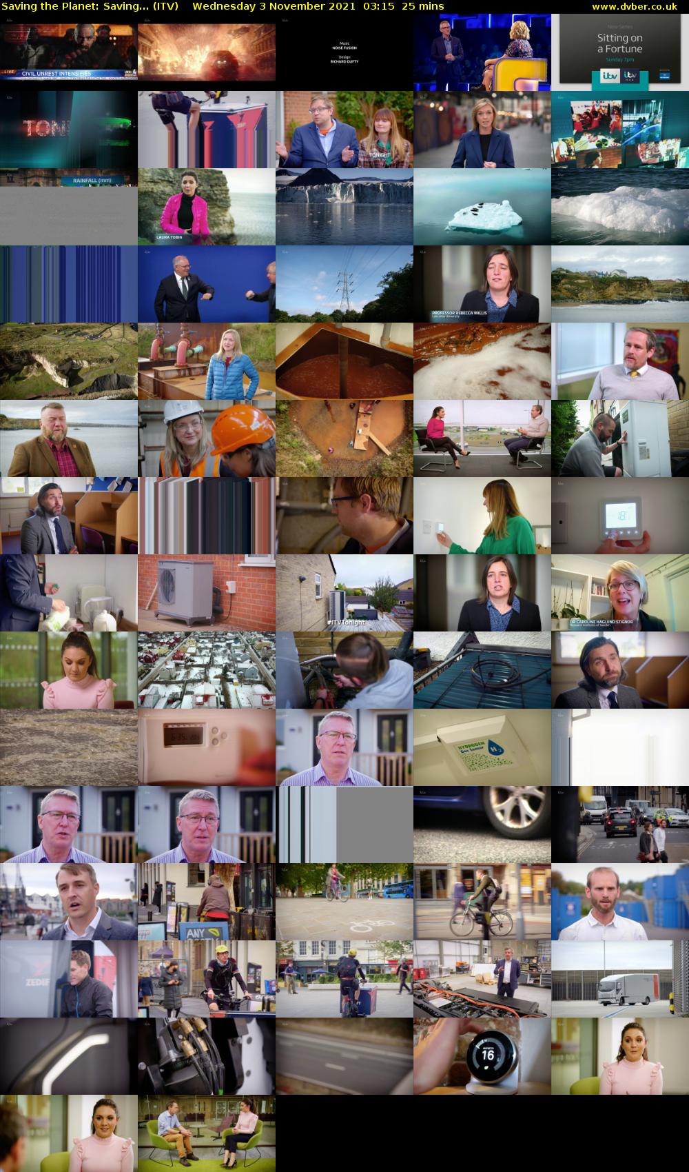 Saving the Planet: Saving... (ITV) Wednesday 3 November 2021 03:15 - 03:40