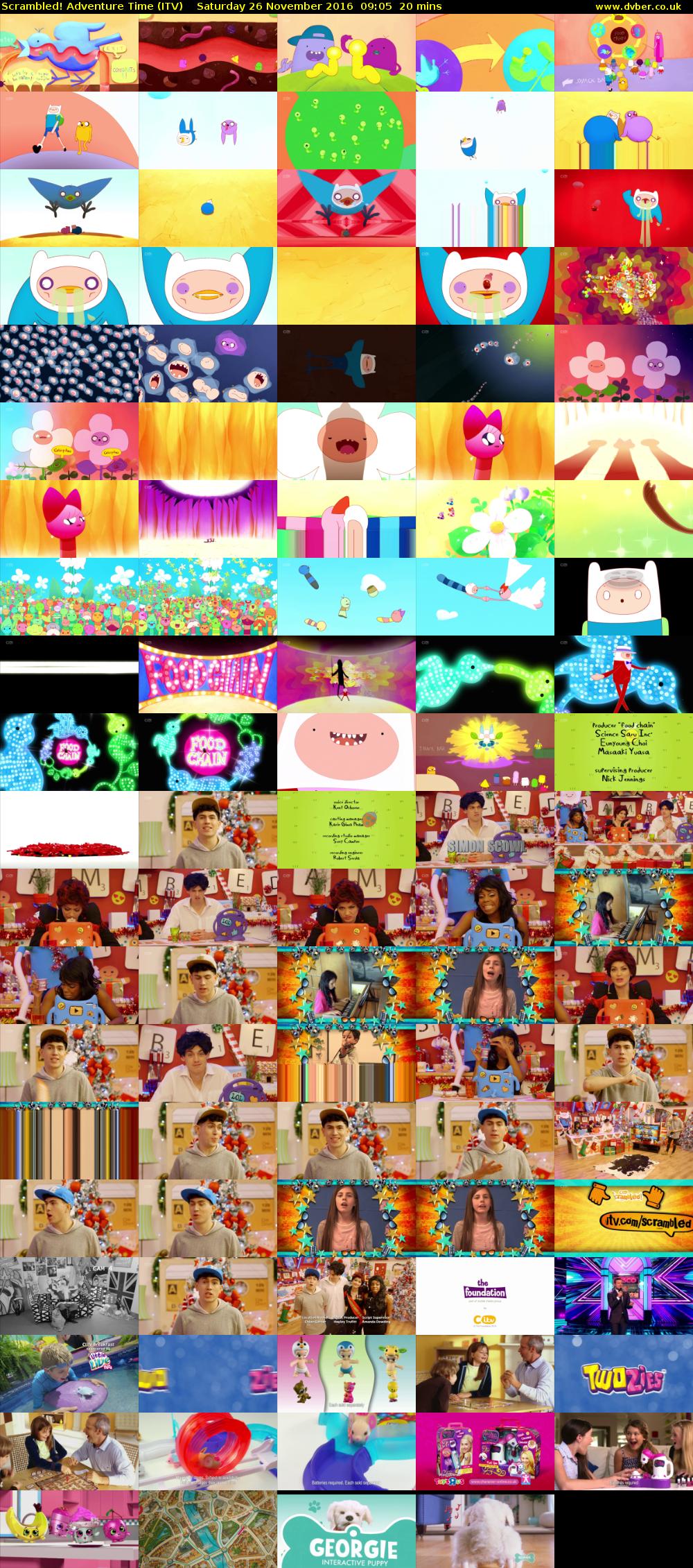 Scrambled! Adventure Time (ITV) Saturday 26 November 2016 09:05 - 09:25