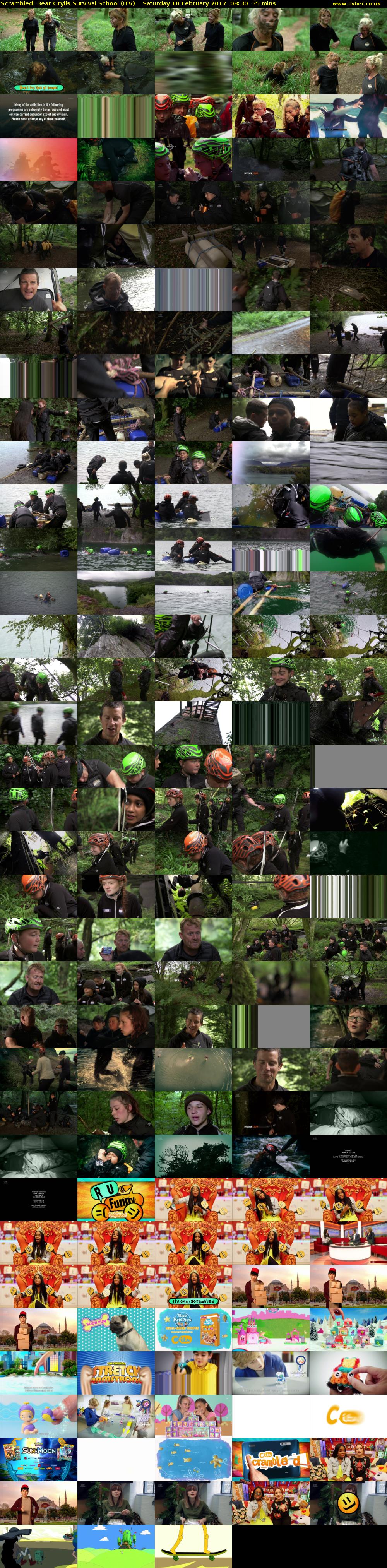 Scrambled! Bear Grylls Survival School (ITV) Saturday 18 February 2017 08:30 - 09:05