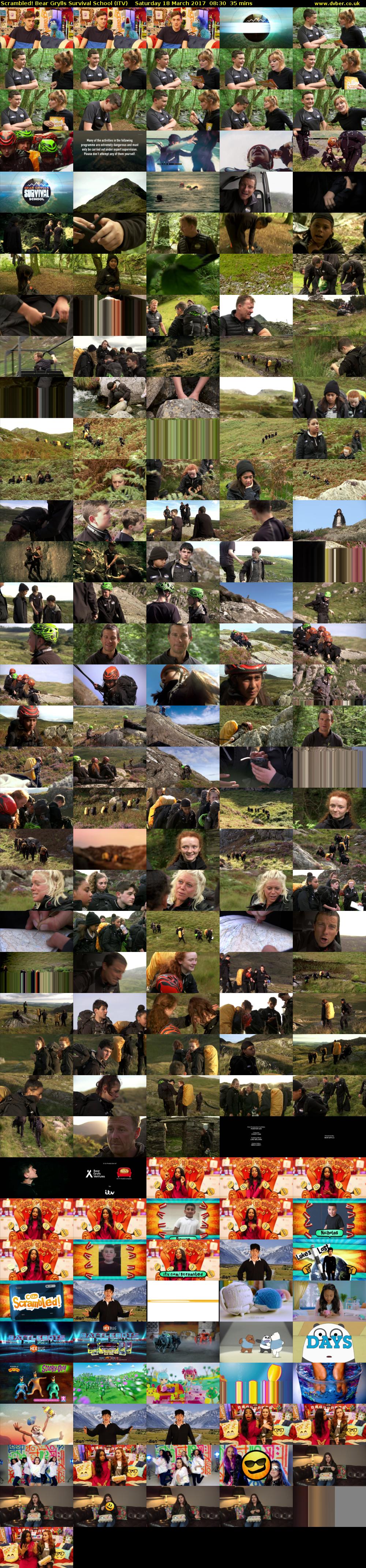 Scrambled! Bear Grylls Survival School (ITV) Saturday 18 March 2017 08:30 - 09:05