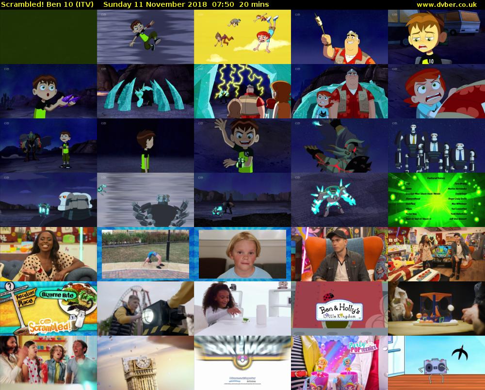 Scrambled! Ben 10 (ITV) Sunday 11 November 2018 07:50 - 08:10
