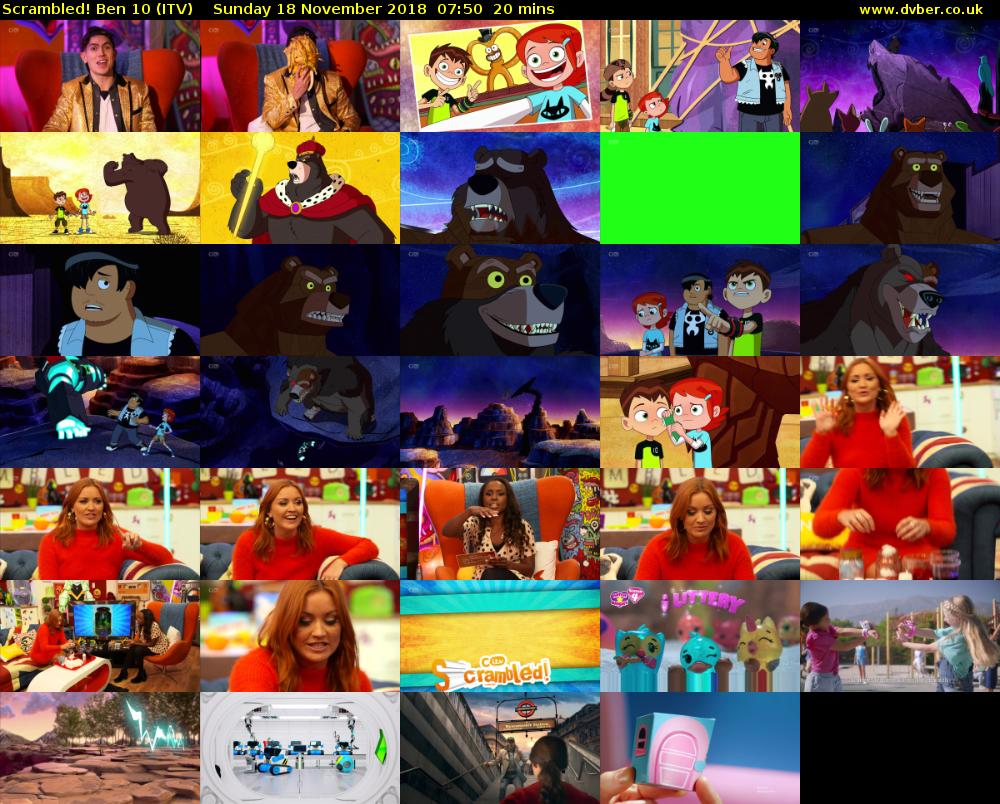 Scrambled! Ben 10 (ITV) Sunday 18 November 2018 07:50 - 08:10