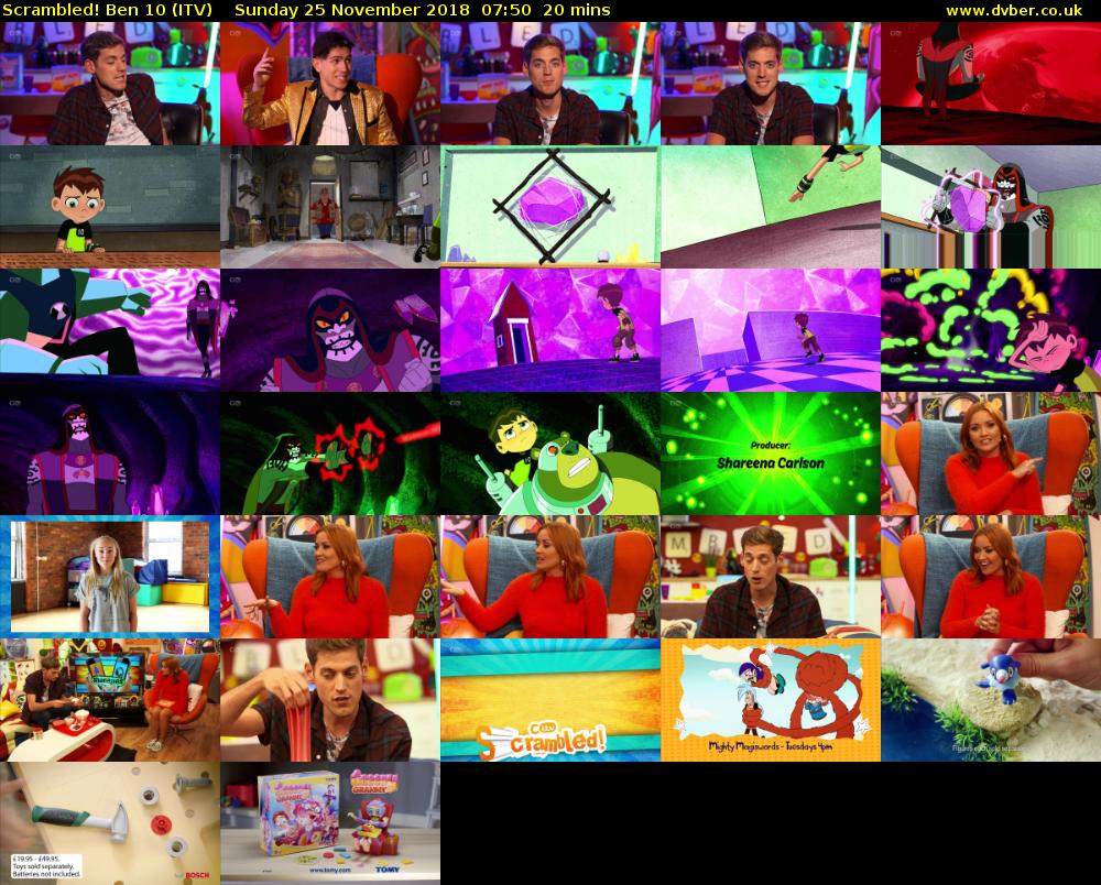 Scrambled! Ben 10 (ITV) Sunday 25 November 2018 07:50 - 08:10