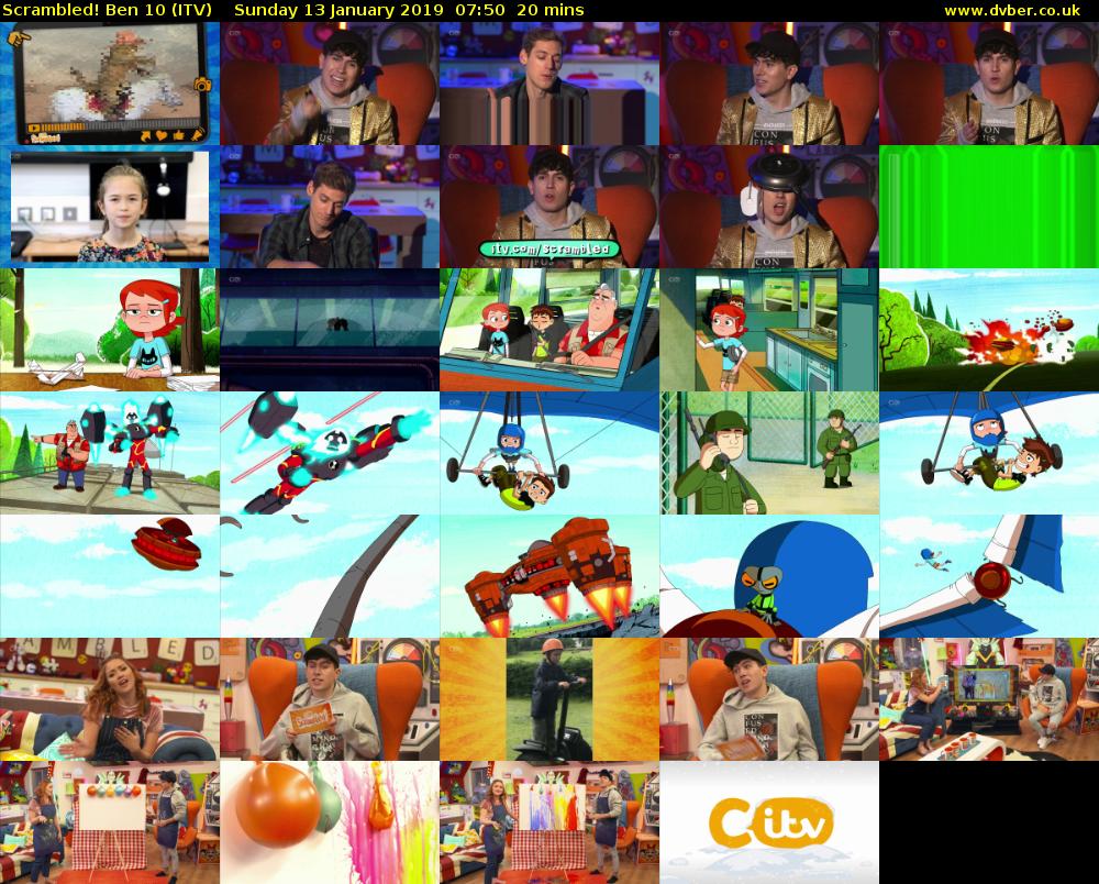 Scrambled! Ben 10 (ITV) Sunday 13 January 2019 07:50 - 08:10