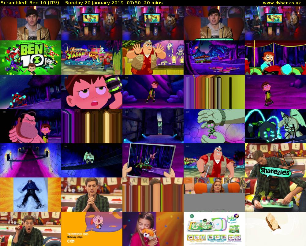 Scrambled! Ben 10 (ITV) Sunday 20 January 2019 07:50 - 08:10