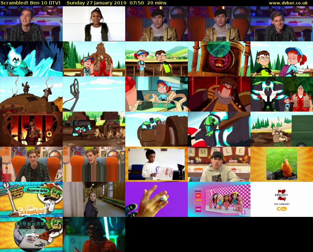 Scrambled! Ben 10 (ITV) Sunday 27 January 2019 07:50 - 08:10