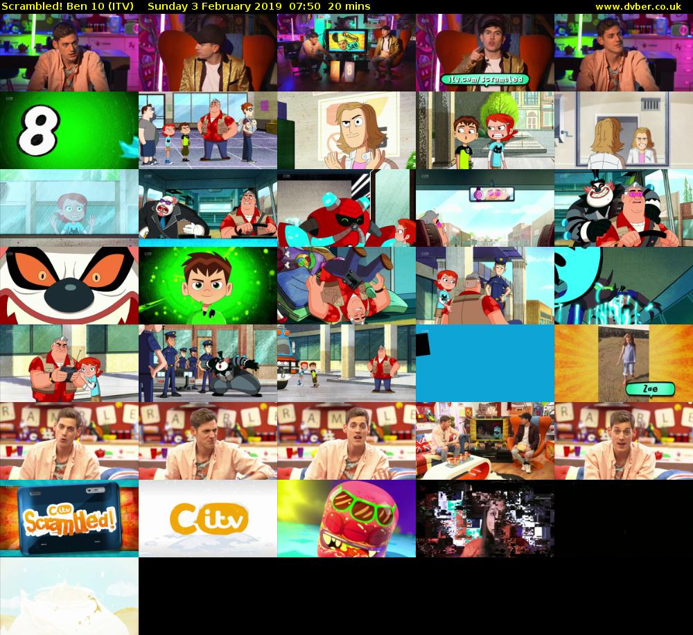 Scrambled! Ben 10 (ITV) Sunday 3 February 2019 07:50 - 08:10