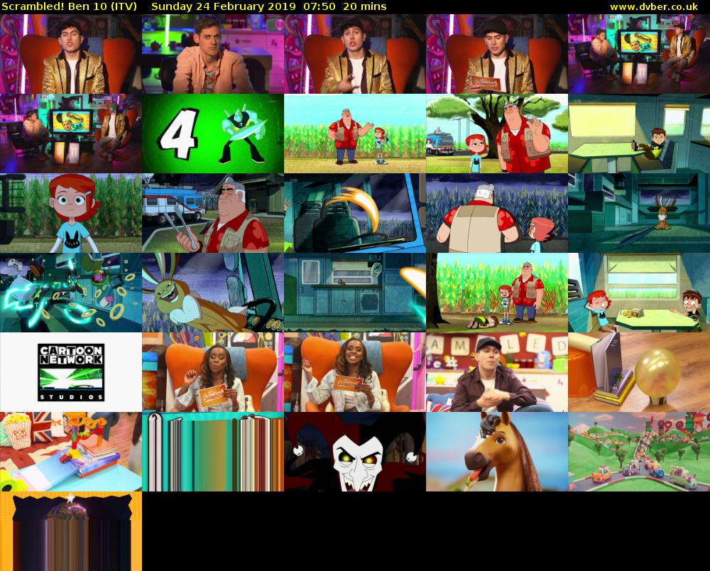 Scrambled! Ben 10 (ITV) Sunday 24 February 2019 07:50 - 08:10